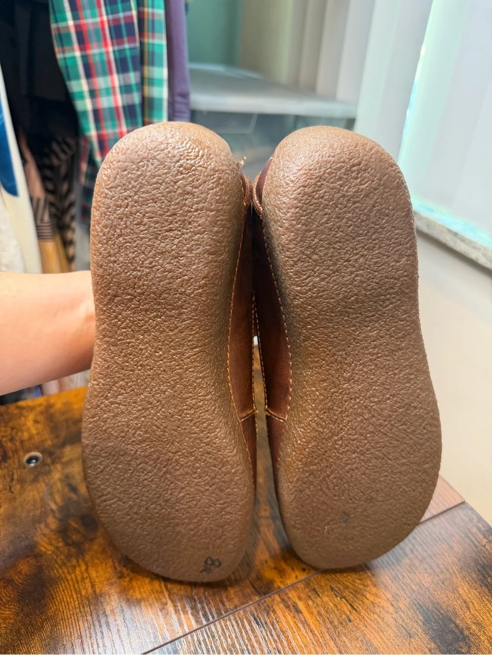 Duluth Trading Co. Brown Leather Women's Andina Skimmer slip-on flats Size 9.5